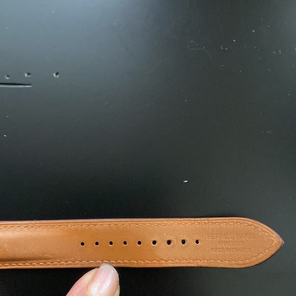 HERMES Double Tour Apple Watch Strap Band 40 mm fits 38/40/41 Attelage Orange - Picture 8 of 11